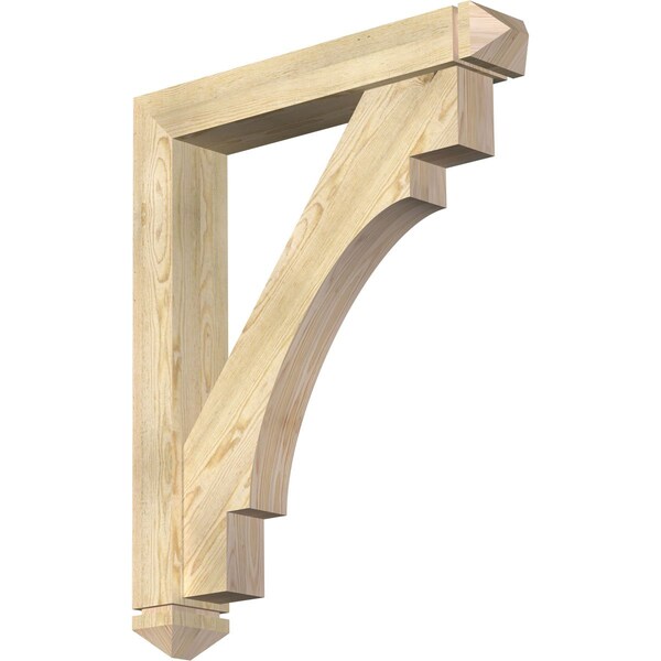 Ekena Millwork Merced Arts and Crafts Rough Sawn Bracket w/ Offset Brace, Douglas Fir, 6"W x 34"D x 42"H BKT0604X34X42MRC03RDF - main